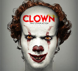 极品PS动作－丑角艺术(含高清视频教程)：Clown Photoshop Action